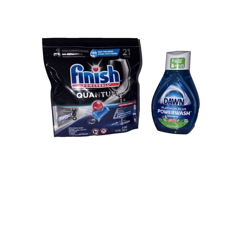 (2  Pack ) Dawn Power wash Dish Spray  / Finish Quantum  Dishwasher Tabs